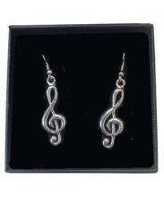 Pewter Treble Clef Earrings